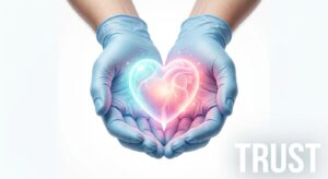 환자와 의료진의 신뢰 형성을 상징하는 이미지