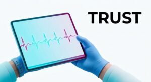환자와 의료진 사이의 신뢰와 회복을 상징하는 비주얼